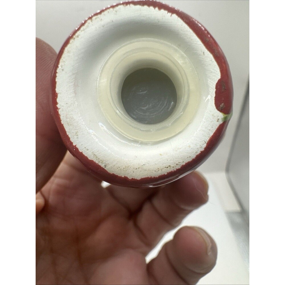 Strawberry shaped Ceramic salt & pepper Shaker with leaf shaped Tray Ladybug - Picture 9 of 13